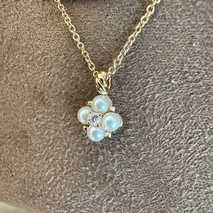 David Yurman Petite Modern Renaissance Pearl Pendant Necklace with diamond